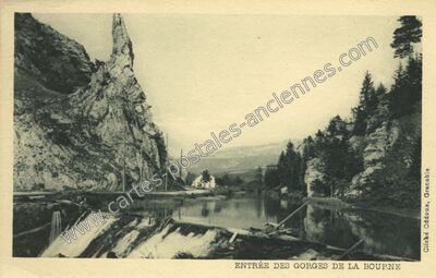 Carte postale ancienne Gorges de la Bourne — Choranche (Isère)