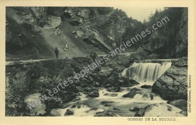 Carte postale ancienne Gorges de la Bourne — Choranche (Isère)