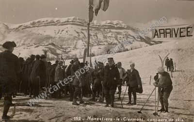 Carte postale ancienne Concours de skis — Monestier-de-Clermont (Isère)