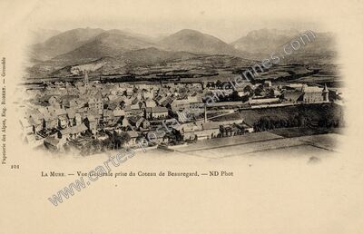 Carte postale ancienne Vue Générale prise du Coteau de Beauregard — La Mure (Isère)