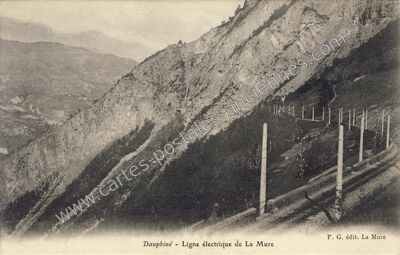 Carte postale ancienne Ligne électrique — La Mure (Isère)