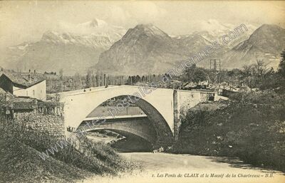 Carte postale ancienne Les Ponts et le Massif de la Chartreuse — Le Pont-de-Claix (Isère)