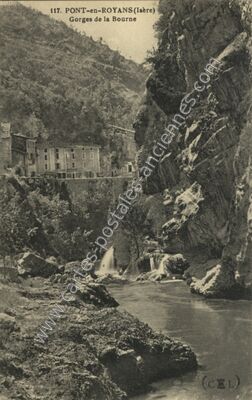Carte postale ancienne Gorges de la Bourne — Pont-en-Royans (Isère)