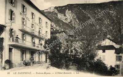 Carte postale ancienne L'Hôtel Bonnard — Pont-en-Royans (Isère)