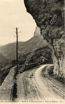 Carte postale ancienne Route de Villard-de-Lans à Pont-en-Royans — Pont-en-Royans (Isère)