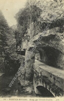 Carte postale ancienne Route des Grands-Goulets — Pont-en-Royans (Isère)