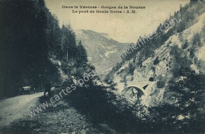 Carte postale ancienne Pont de la Goule Noire — Rencurel (Isère)