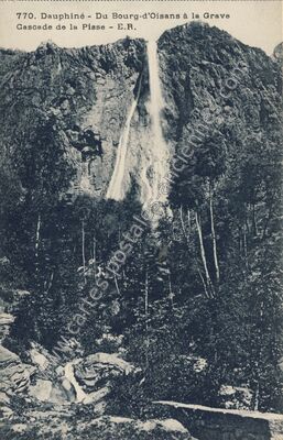 Carte postale ancienne Cascade de la Pisse — Saint-Christophe-en-Oisans (Isère)