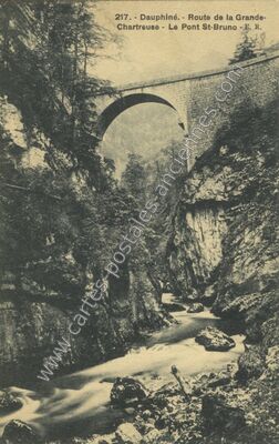 Carte postale ancienne Pont St Bruno — Saint-Laurent-du-Pont (Isère)