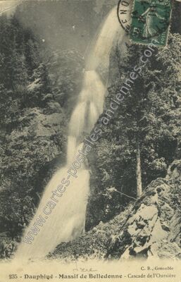 Carte postale ancienne Cascade de l'Oursiere — Saint-Pierre-de-Chartreuse (Isère)