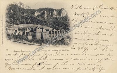 Carte postale ancienne Couvent de la Grande Chartreuse — Saint-Pierre-de-Chartreuse (Isère)