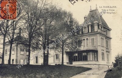 Carte postale ancienne Villa et Usine de M. Bargillat — La Tour-du-Pin (Isère)