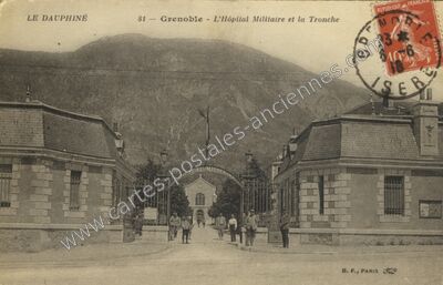 Carte postale ancienne L'Hôpital Militaire et la Tronche — La Tronche (Isère)
