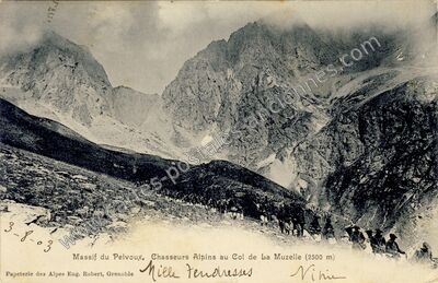 Carte postale ancienne Col de la Muzelle — Valjouffrey (Isère)