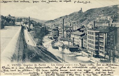 Carte postale ancienne Quartier St. Martin - Les Usines — Vienne (Isère)