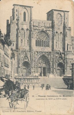 Carte postale ancienne Cathédrale St-Maurice, construite du XIme au XVme siècle — Vienne (Isère)