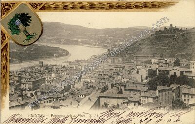 Carte postale ancienne Panorama pris de Pipet — Vienne (Isère)