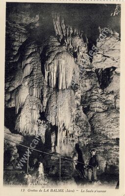 Carte postale ancienne Grottes de LA BALME - Le Saule pleureur — La Balme-les-Grottes (Isère)