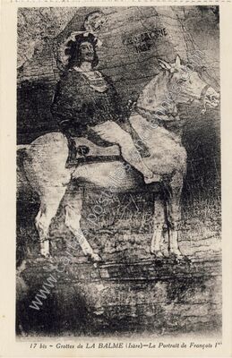 Carte postale ancienne Grottes de LA BALME—Le Portrait de François 1er — La Balme-les-Grottes (Isère)