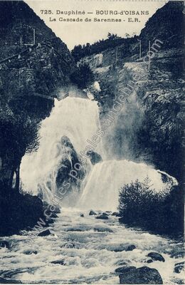 Carte postale ancienne Cascade de Sarennes — La Garde (Isère)