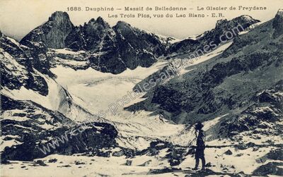Carte postale ancienne Glacier de Freydane — Sainte-Agnès (Isère)