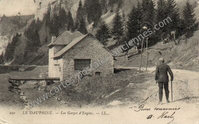 Carte postale ancienne Gorges d'Engins — Engins (Isère)