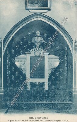 Carte postale ancienne Eglise Saint-André - Tombeau du Chevalier Bayard — Grenoble (Isère)