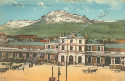 Carte postale ancienne La Gare et le Moucherotte — Grenoble (Isère)