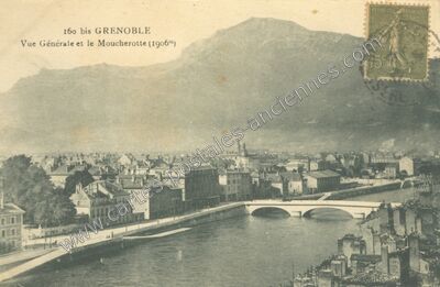 Carte postale ancienne Vue Générale et le Moucherotte — Grenoble (Isère)