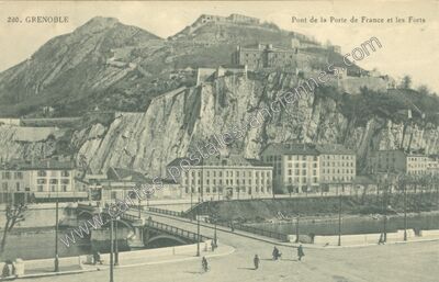 Carte postale ancienne Pont de la Porte de France et les Forts — Grenoble (Isère)