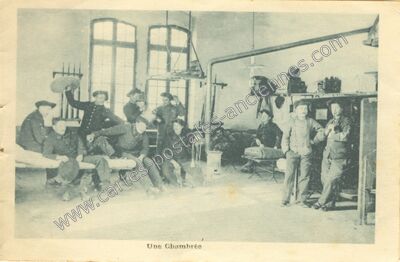 Carte postale ancienne Une Chambrée — Grenoble (Isère)