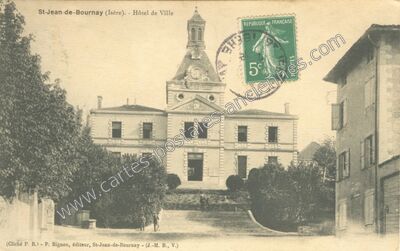 Carte postale ancienne Hôtel de Ville — Saint-Jean-de-Bournay (Isère)