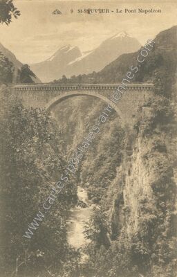 Carte postale ancienne Le Pont Napoléon — Saint-Sauveur (Isère)