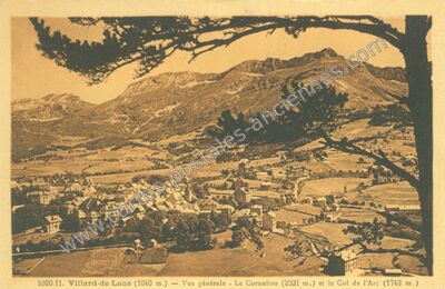 Carte postale ancienne Vue générale - Le Cornafion et le Col de l'Arc — Villard-de-Lans (Isère)