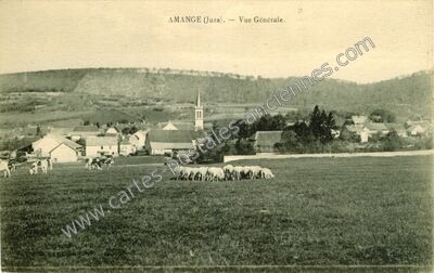 Carte postale ancienne Vue Générale — Amange (Jura)