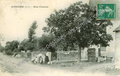 Carte postale ancienne Rue Chaude — Annoire (Jura)