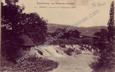Carte postale ancienne Cascade de la Cuisance à Cesy — Arbois (Jura)