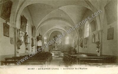 Carte postale ancienne Intérieur de l'Eglise — Auxange (Jura)