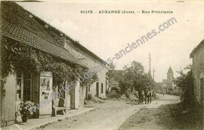Carte postale ancienne Rue Principale — Auxange (Jura)