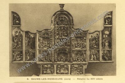 Carte postale ancienne Rétable du XVIe siècle — Baume-les-Messieurs (Jura)