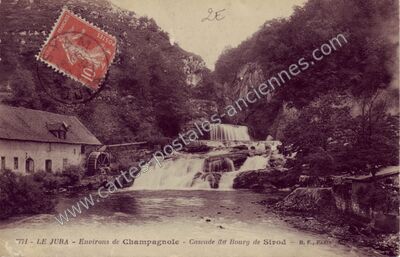 Carte postale ancienne Cascade du Bourg de Sirod — Bourg-de-Sirod (Jura)