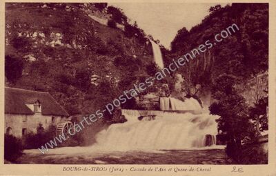 Carte postale ancienne Cascade de l'Ain et Queue-de-Cheval — Bourg-de-Sirod (Jura)