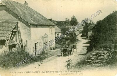 Carte postale ancienne Rue Principale — La Bretenière (Jura)