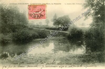 Carte postale ancienne Une Mare. La Messotte — La Bretenière (Jura)