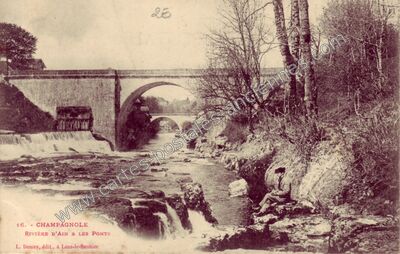 Carte postale ancienne Rivière d'Ain & les Ponts — Champagnole (Jura)