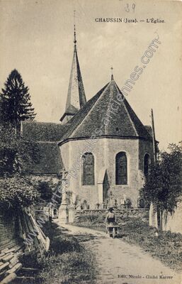 Carte postale ancienne L'Église — Chaussin (Jura)