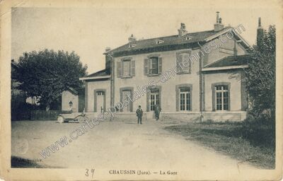 Carte postale ancienne La Gare — Chaussin (Jura)