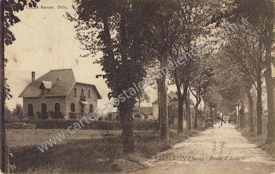 Carte postale ancienne Route d'Asnans — Chaussin (Jura)