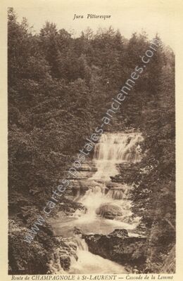 Carte postale ancienne Cascade la Lemme — La Chaux-du-Dombief (Jura)