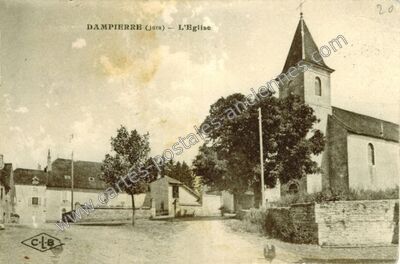 Carte postale ancienne L'Eglise — Dampierre (Jura)